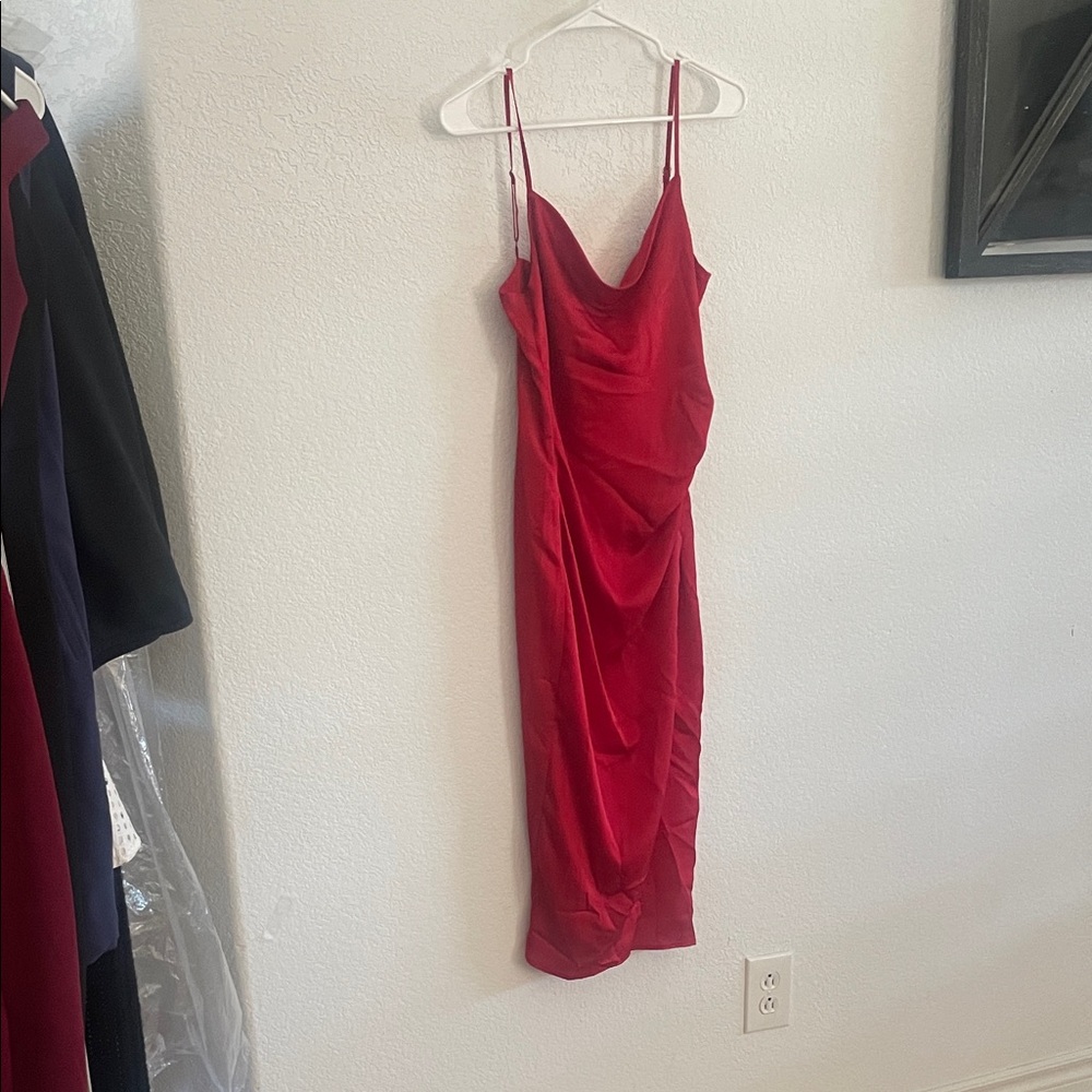 Lulu's Vibrant Red Midi Dress